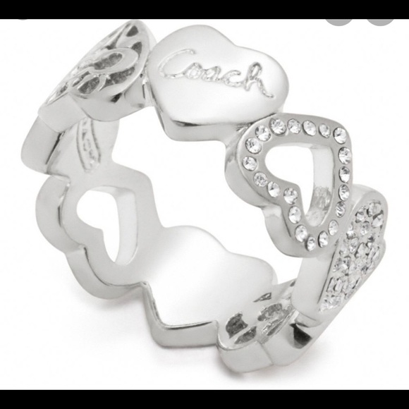 Coach Jewelry - Coach Miranda Heart Band Ring Silver